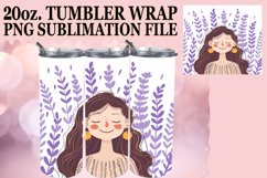 Chic Watercolor Woman Tumbler Wrap Sublimation 20oz Product Image 1