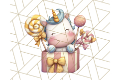 Cute Dessert Unicorn PNG Clipart with Cupcakes &amp; Candies Product Image 3