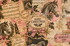 Horses Christmas Junk Journal Pages Product Image 4
