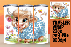 VIVID 20oz Sublimation Tumbler Template , Cute Cow Product Image 1