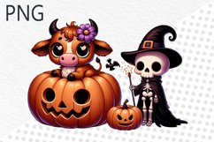 Halloween Cow Sublimation - Clipart PNG Design Product Image 1