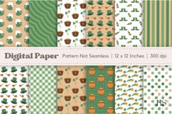 12 St Patrick&#039;s Day Digital Paper, Irish Clover Pattern Product Image 1