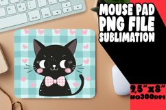 Sweet Watercolor Cat Mouse Pad Design PNG Product Image 1