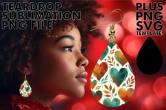 Cheerful Teardrop EARRINGS Design PNG, Heart Product Image 1
