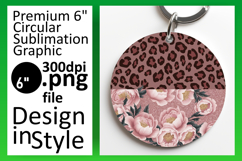 Trendy Round Design for Keychain Art , Leopard Print Product Image 1