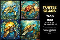 Turtle Stained Glass Square Coaster - 4 Variations Product Image 2
