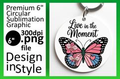 Unique Circle PNG Car Coaster Design , Butterfly Product Image 1