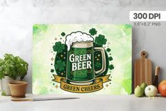 Green Beer Green Cheers Cutting Board PNG Sublimation Design Product Image 1