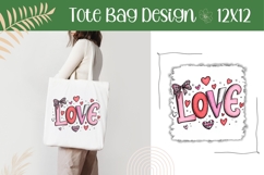 Cartoon Love Hearts Illustration, Love Tote Bag Template Product Image 1