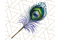 Peacock Christmas Clipart in Jewel Tones, Christmas Png Product Image 3