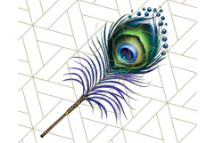 Peacock Christmas Clipart in Jewel Tones, Christmas Png Product Image 3