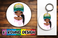 Enchanted Round Ornaments Magic PNG, Black Woman Product Image 1