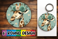 Bright Keychain Sublimation Circle, Giraffe Product Image 1