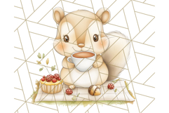 Tea Time Animal Clipart PNG Woodland Forest, Cottagecore Png Product Image 3