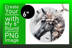 Trendy Circle Coaster PNG Design , Horse Product Image 1