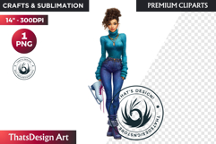 Cosy Winter Girl Clipart, Fashion Girl PNG, christmas Product Image 1