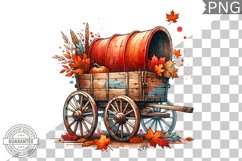 Fall Wagon Garden Sublimation - Fall Clipart PNG Design Product Image 1