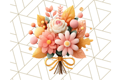 Pastel Flower Bouquet PNG Clipart, Elegant Floral Art Product Image 3