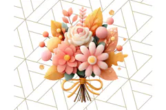 Pastel Flower Bouquet PNG Clipart, Elegant Floral Art Product Image 3