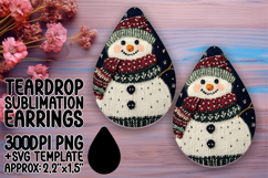 Elegant Teardrop Sublimation Design Artwork , Snowman Product Image 1
