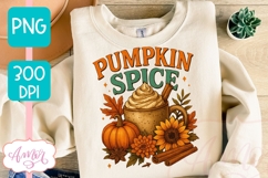 Pumpkin spice coffee PNG for sublimation | Fall design Product Image 3