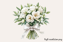 White Wedding Watercolor Clipart Bundle PNG Product Image 20