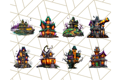 Haunted Houses Clipart PNG, Spooky Halloween Homes Product Image 3