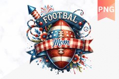 Football MOM - 4th Of July Sublimation - Clipart PNG Design Product Image 1