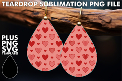 BRIGHT Teardrop Earrings Gift PNG, Valentine's Pattern Product Image 1