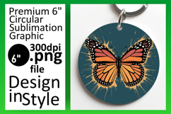 Lovely Round Design for Sublimation , Butterfly Product Image 1
