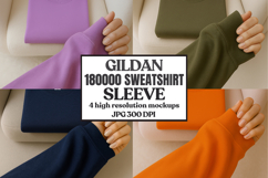 Gildan 18000 Red Sleeve Sweatshirt Mockup Product Image 1