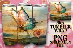 20oz Tumbler Wrap: Sparkly Butterfly Design Product Image 1