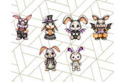 Halloween Bunny Clipart, Cute Bunnies in Costumes PNG Product Image 7
