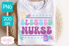 Blessed Nurse PNG for Sublimation, Cute Nurse shirt PNG Product Image 1
