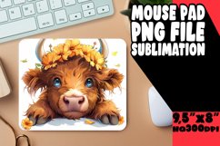 Peekaboo Cow Mouse Pad Farm Animal Sublimation Product Image 1