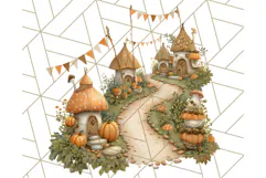 Acorn Village Clipart PNG, Fall Animal Png Product Image 3