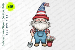 Patriotic Gnome With American Flag Hat Clipart Png Product Image 1