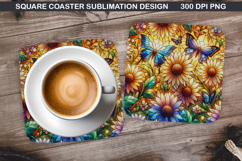 Flowers Coaster Sublimation, Spring Coaster PNG Design Product Image 1