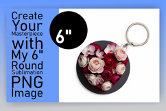 Creative Circle Design Keychain Template , Flowers Heart Product Image 1