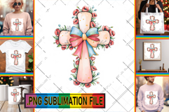 Bright TSHIRT Magic Ideas PNG, Flower Cross Product Image 1