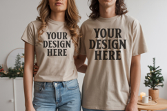 Bella Canvas 3001 Athletic Heather Christmas Shirt Mockup, T Product Image 1