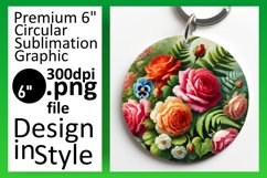 Vibrant Round Design Keychain Template , Flower Product Image 1