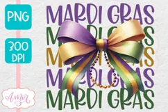 Mardi Gras PNG Sublimation design, Coquette Mardi gras shirt Product Image 1