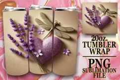 Bright Mornings 20oz tumbler wrap, 3D Heart Product Image 1