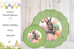 Green Wind Spinner Template, Easter Bunny Wind Spinner PNG Product Image 1