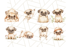Cute Pug Clipart, Adorable Dog PNG, Funny Pet Graphics Product Image 3