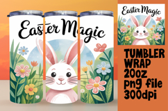 STUNNING 20oz PNG Tumbler Template , Easter Bunny Product Image 1