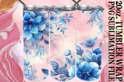 Cheerful evenings 20oz tumbler wrap, Watercolor Pattern Product Image 1