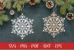 Snowflake laser SVG PNG| Christmas Snowflakes ornament Product Image 1