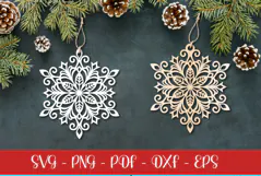 Snowflake laser SVG PNG| Christmas Snowflakes ornament Product Image 1